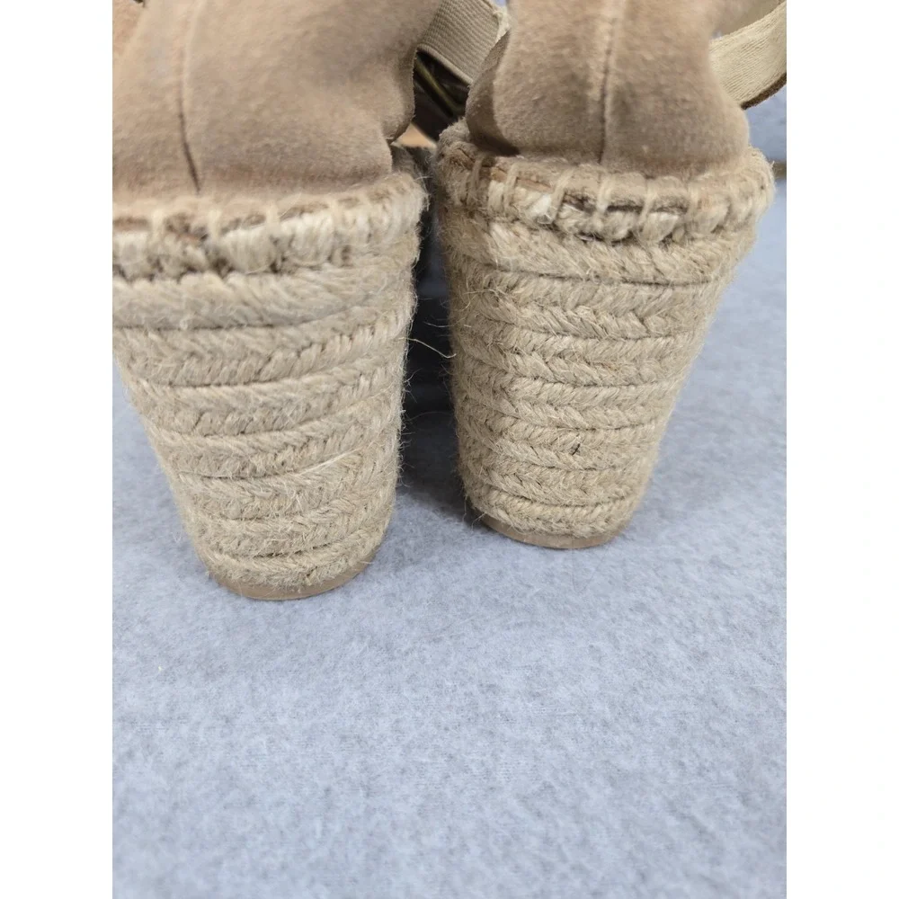 Soludos Suede Platform Espadrille Sandals Wide Strappy Ankle Women's Size‎ 8.5